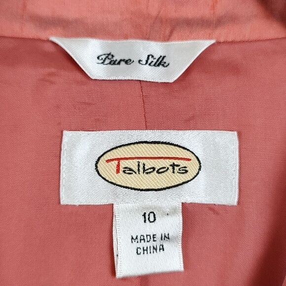 Talbot's Pure Silk One Button Blazer Jacket Size 10 - Picture 2 of 9